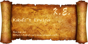 Kabát Ervina névjegykártya